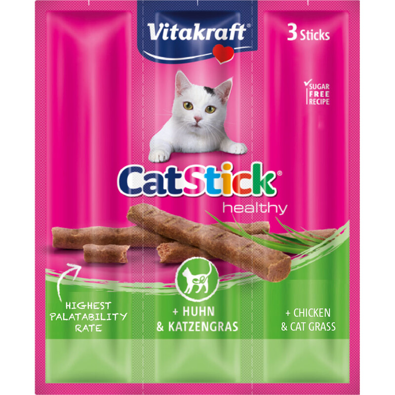 Vitakraft Cat Stick Healthy Pollo Hierba Gatera 3 Un